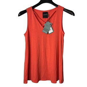 Lysse Tank Top Blouse Size S Poppy Coral Orange V Neck Strappy New